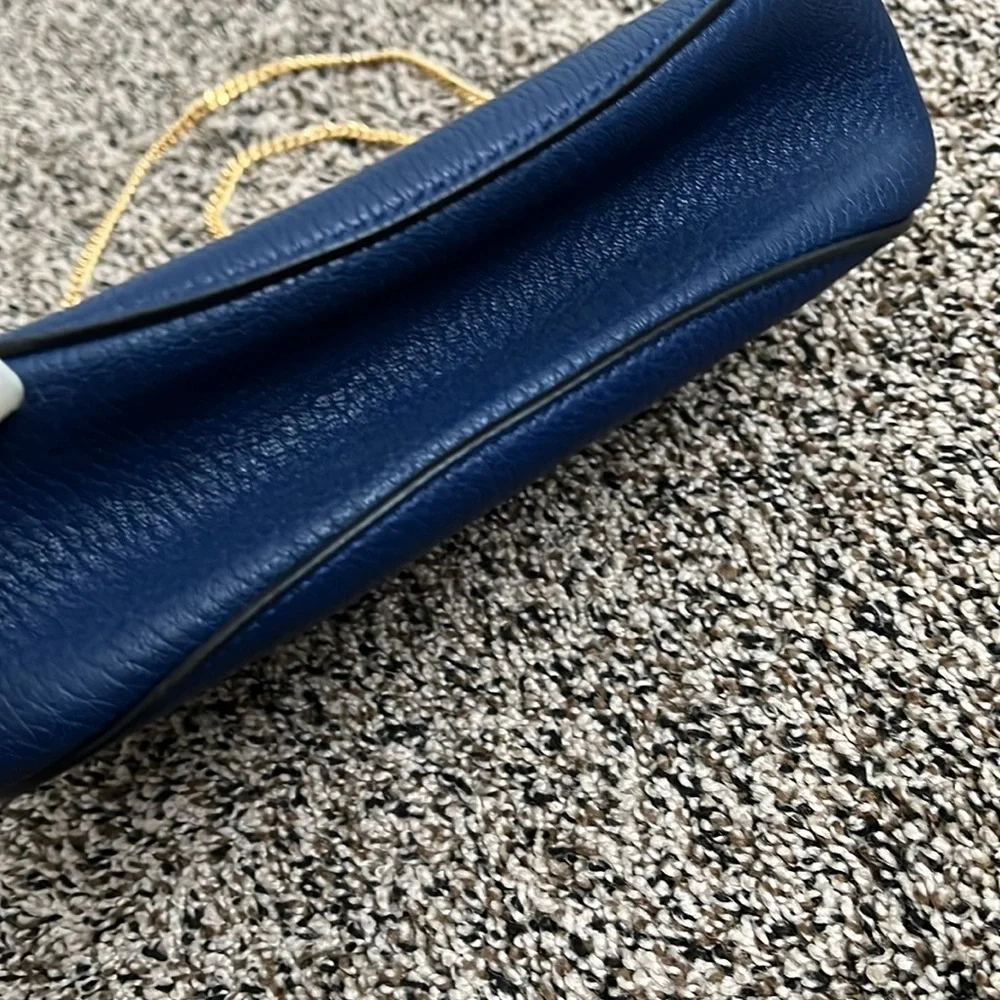 Chloe Drew Navy Leather Shoulder Bag, worn twice